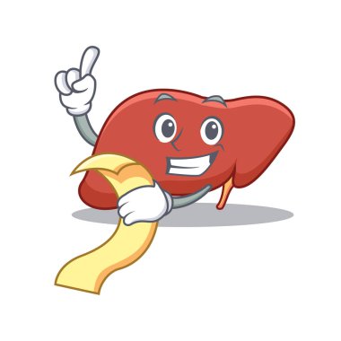 Menü karaciğer maskot karikatür tarzı ile