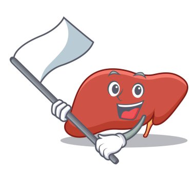 Bayrak karaciğer maskot karikatür tarzı ile