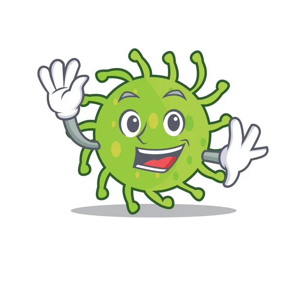 Mává zelené bakterie znak kreslený — Stockový vektor