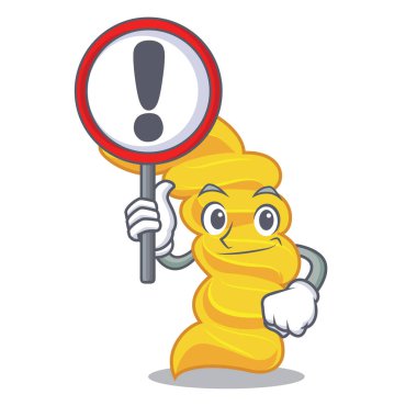 İşareti düdük makarna karakter karikatür ile