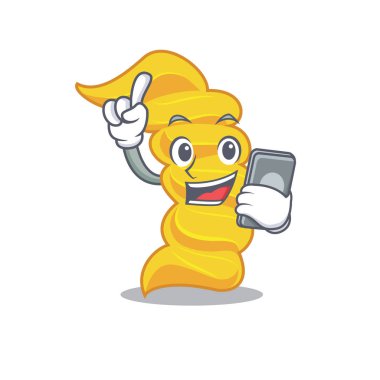 Telefon düdük makarna karakter karikatür ile