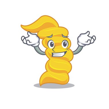 Sırıtan düdük makarna karakter karikatür