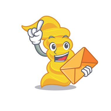 Zarf düdük makarna karakter karikatür ile