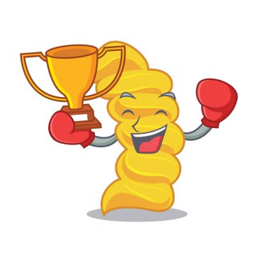 Boks şampiyonu düdük makarna maskot çizgi film