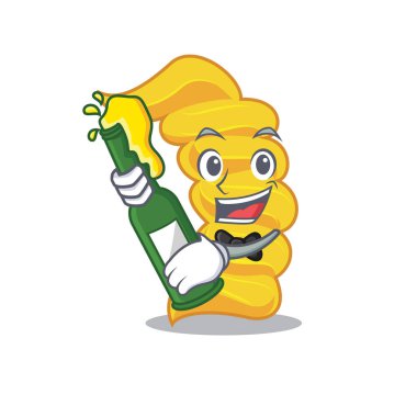 Bira düdük makarna maskot karikatür ile