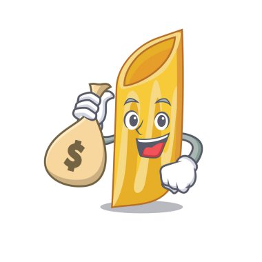 Para çantası penne makarna karakter karikatür ile