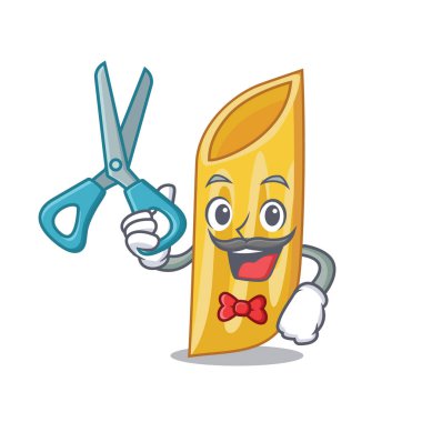 Kuaför penne makarna karakter karikatür