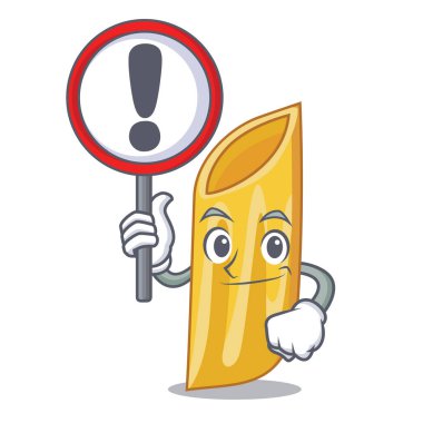 İşareti penne makarna karakter karikatür ile
