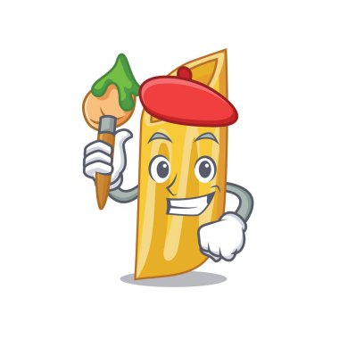 Sanatçı penne makarna karakter karikatür