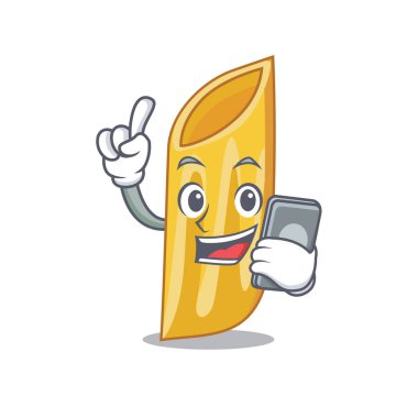 Telefon penne makarna karakter karikatür ile