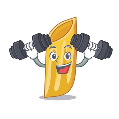 Fitness penne makarna karakter karikatür