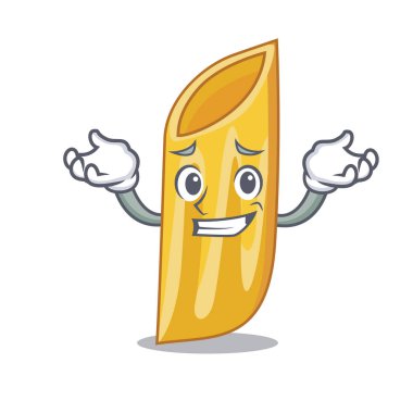 Sırıtan penne makarna karakter karikatür