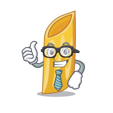 İşadamı penne makarna karakter karikatür
