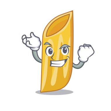 Başarılı penne makarna karakter karikatür