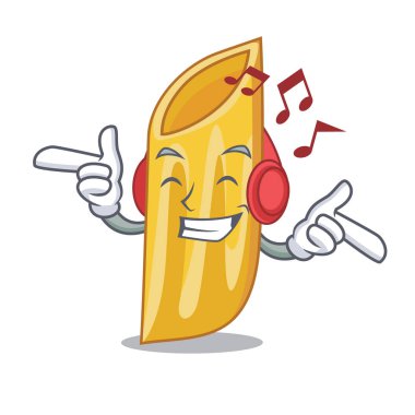 Dinleme müzik penne makarna karakter karikatür