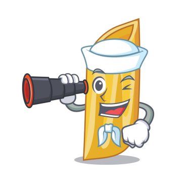 Denizci dürbün penne makarna karakter karikatür ile