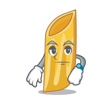 Penne makarna karakter karikatür bekliyor