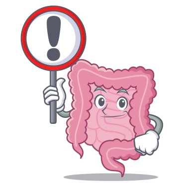 With sign intestine character cartoon style clipart