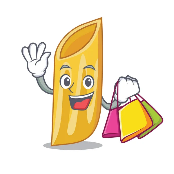 Compras penne pasta carácter dibujos animados — Vector de stock