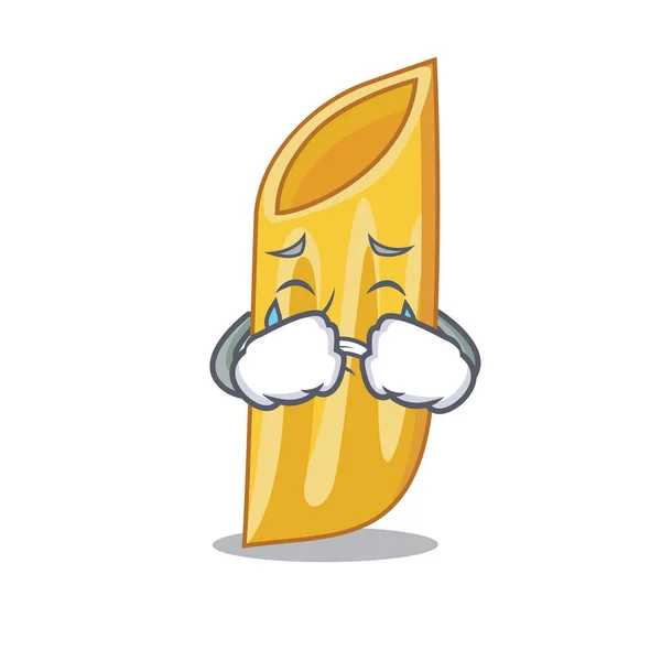 Llorando penne pasta carácter dibujos animados — Vector de stock