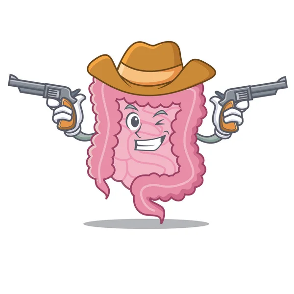 Cowboy intestin personnage dessin animé style — Image vectorielle