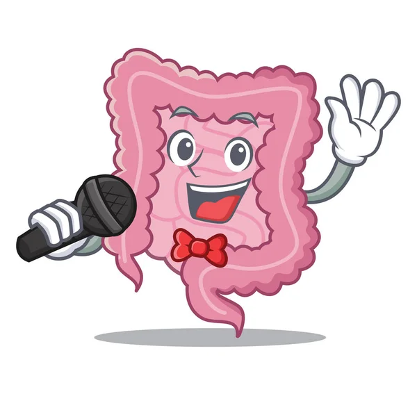 Canto intestino mascote estilo cartoon —  Vetores de Stock