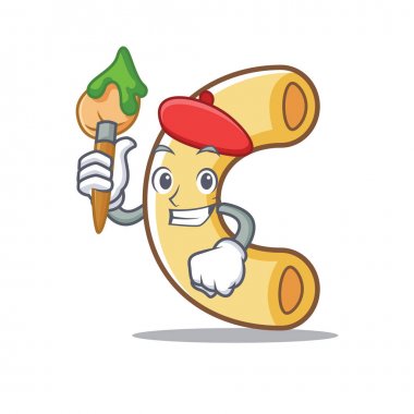 Sanatçı makarna karakter karikatür tarzı