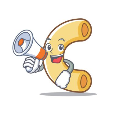Megafon makarna karakter karikatür tarzı ile