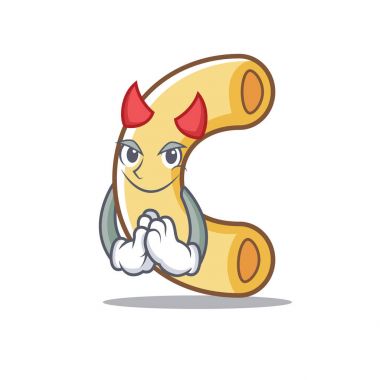 Şeytan makarna maskot karikatür tarzı