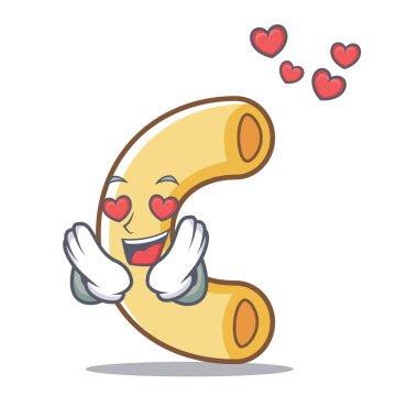 Aşk makarna maskot çizgi film tarzı