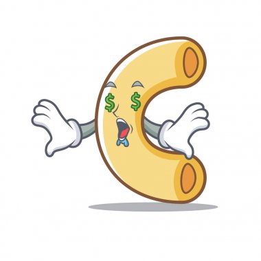 Para göz makarna maskot karikatür tarzı