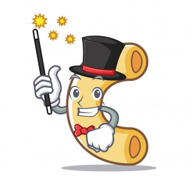 Sihirbaz makarna maskot karikatür tarzı