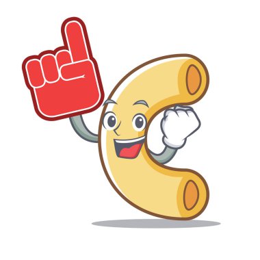 Köpük parmak makarna maskot karikatür tarzı