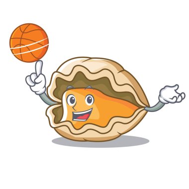 Basketbol istiridye karakter karikatür tarzı ile