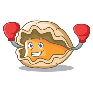 Boks istiridye karakter karikatür tarzı