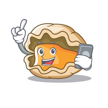 Telefon istiridye karakter karikatür tarzı ile