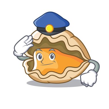 Polis istiridye karakter karikatür tarzı