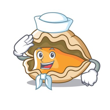 Denizci istiridye karakter karikatür tarzı