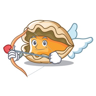 Aşk tanrısı istiridye karakter karikatür tarzı