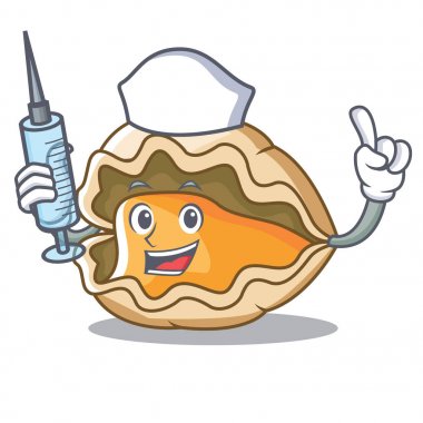 Hemşire istiridye karakter karikatür tarzı