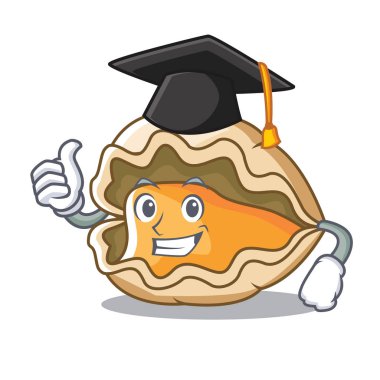 Mezuniyet istiridye karakter karikatür tarzı