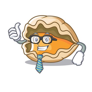 İşadamı istiridye karakter karikatür tarzı