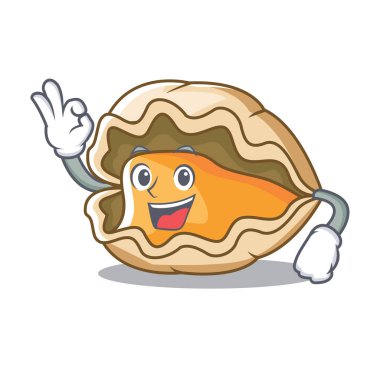 Tamam istiridye karakter karikatür tarzı