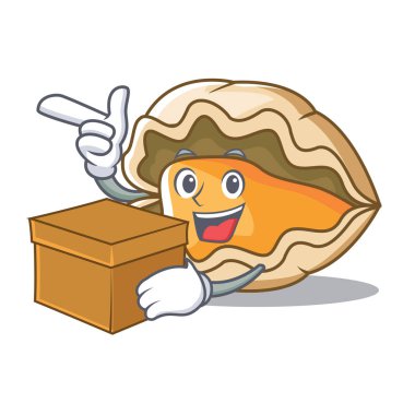 Kutusu istiridye karakter karikatür tarzı ile