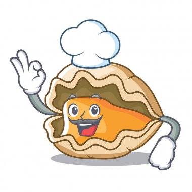 Şef istiridye karakter karikatür tarzı