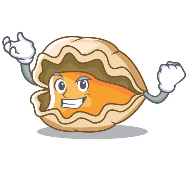 Başarılı istiridye karakter karikatür tarzı