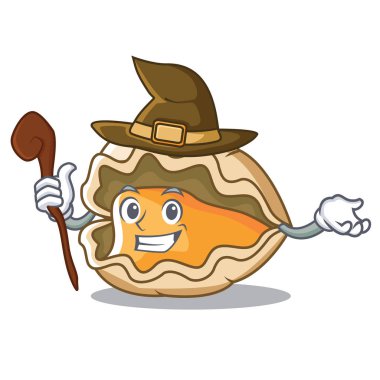 Cadı istiridye maskot karikatür tarzı