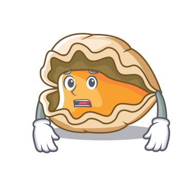 Korkarım istiridye maskot karikatür tarzı
