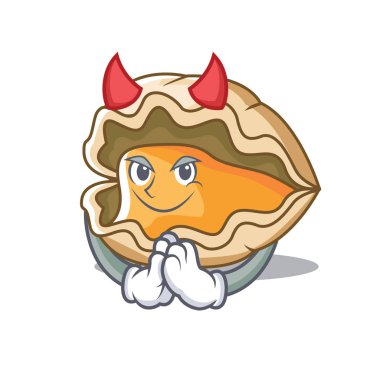 Şeytan istiridye maskot karikatür tarzı