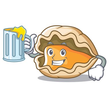 Suyu istiridye maskot karikatür tarzı ile